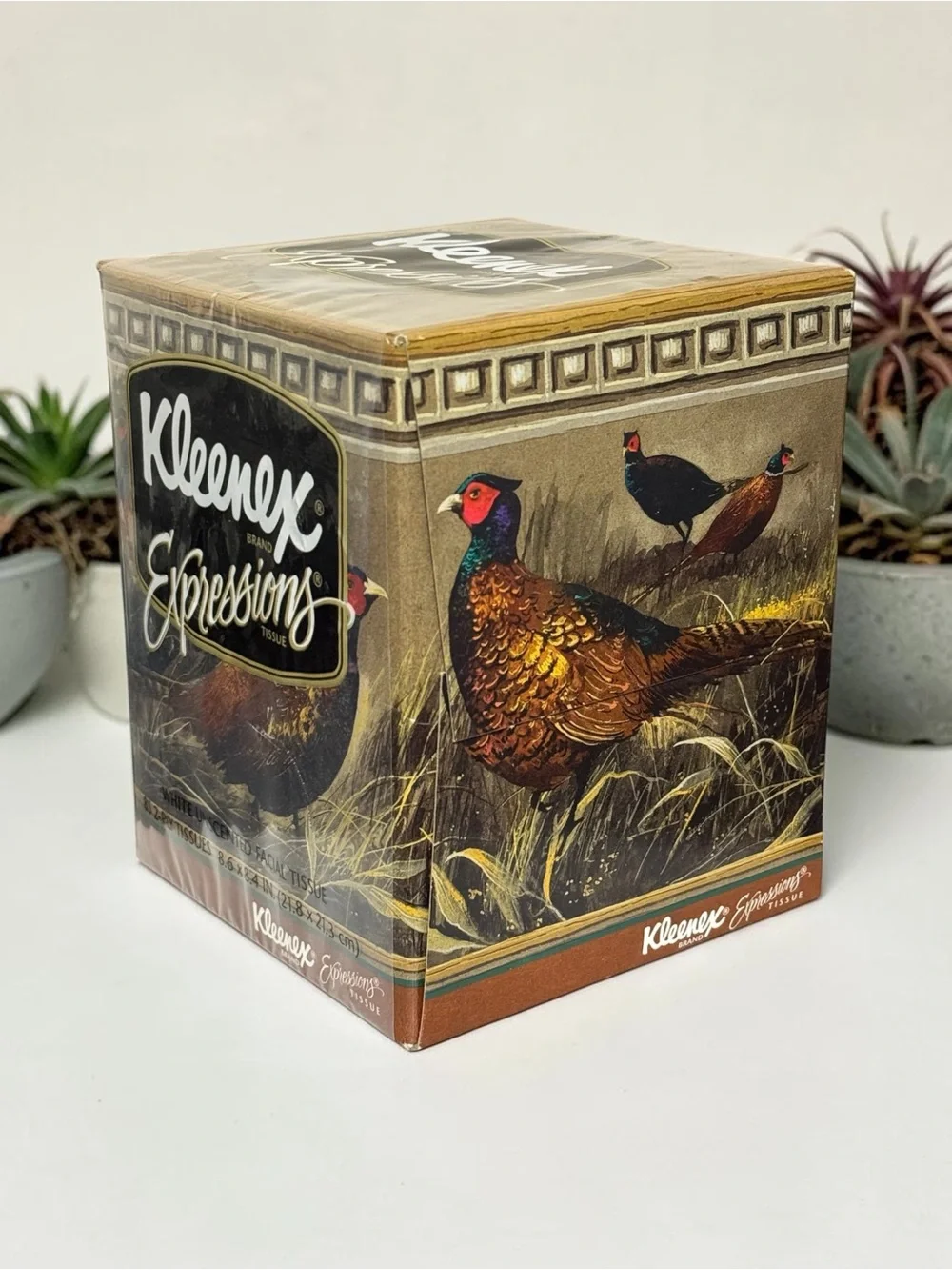 Vintage Kleenex Expressions PHEASANTS Facial Tissues 85 2-Ply Box NEW Sealed
